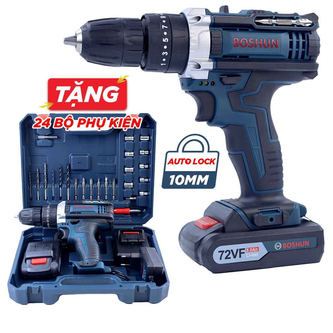 Máy khoan pin 3 chức năng Boshun 72V BS-7210MB